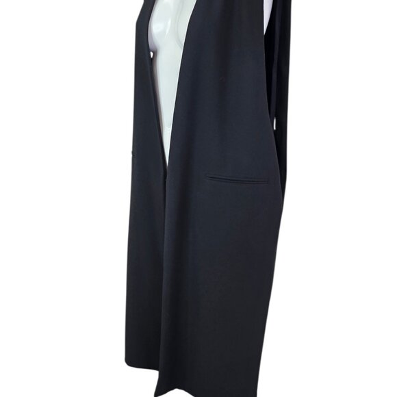 Zara Open Front Longlnie Blazer Vest, Black, Size M - Picture 4 of 9